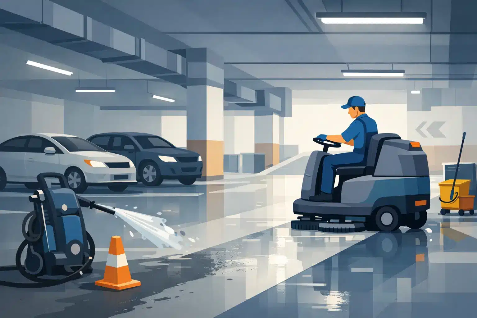 Hoe reinig je parkeergaragevloeren veilig?